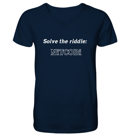 SOLVE THE RIDDLE - NiTCOBi - Mens Organic V-Neck Shirt