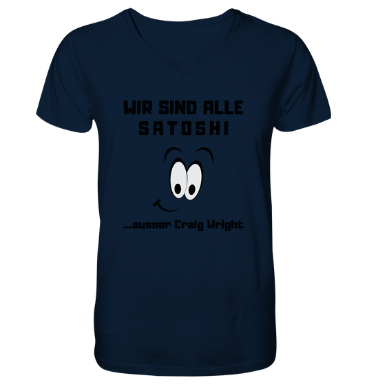 WIR SIND ALLE SATOSHI... ausser Craig White - Mens Organic V-Neck Shirt