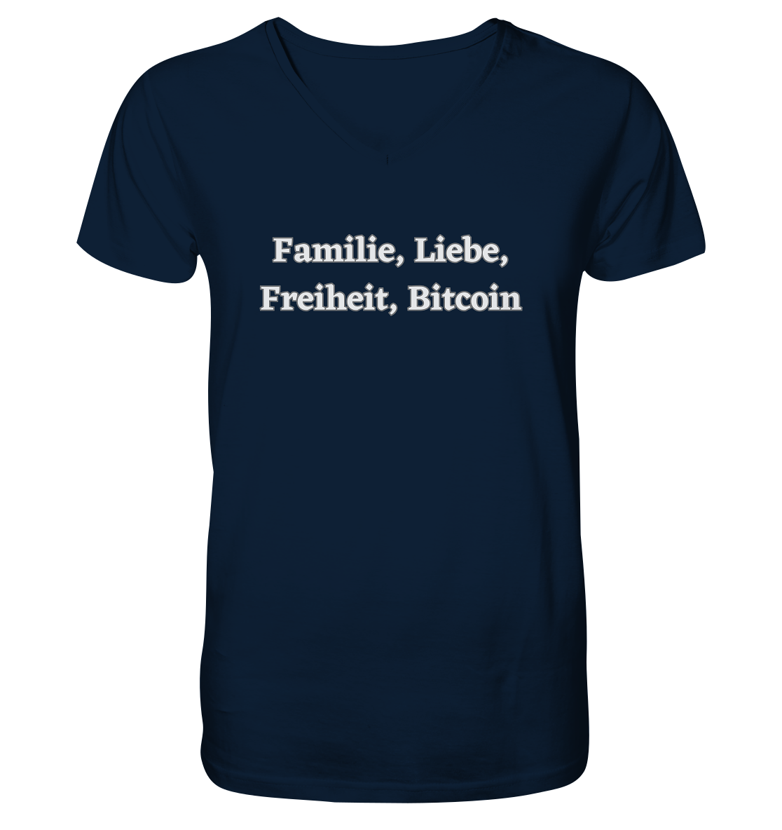 Familie, Liebe, Freiheit, Bitcoin - Mens Organic V-Neck Shirt