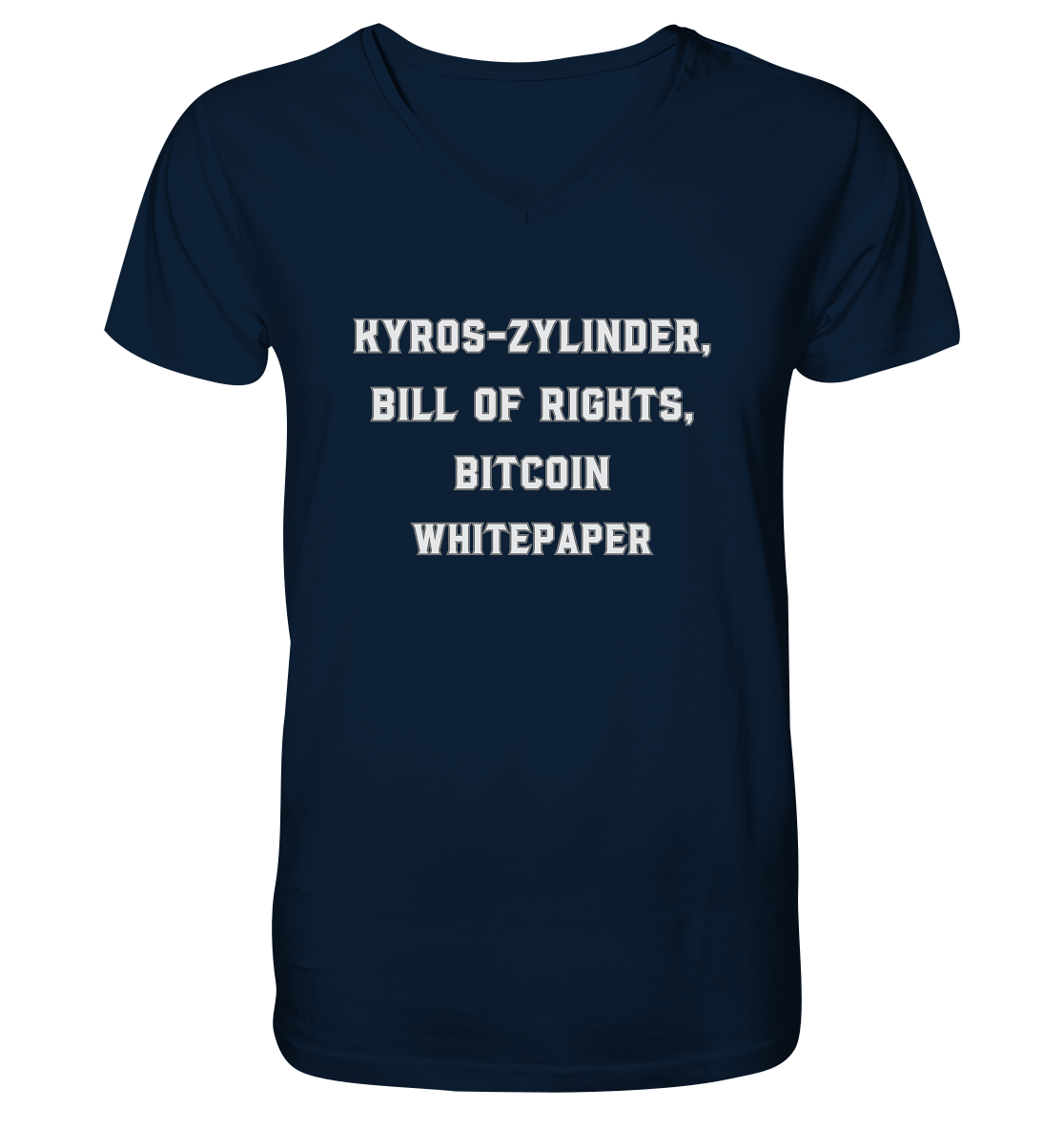 KYROS-ZYLINDER, BILL OF RIGHTS, BITCOIN WHITEPAPER - Mens Organic V-Neck Shirt