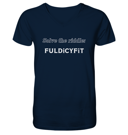 SOLVE THE RIDDLE - FULDiCYFiT - Mens Organic V-Neck Shirt