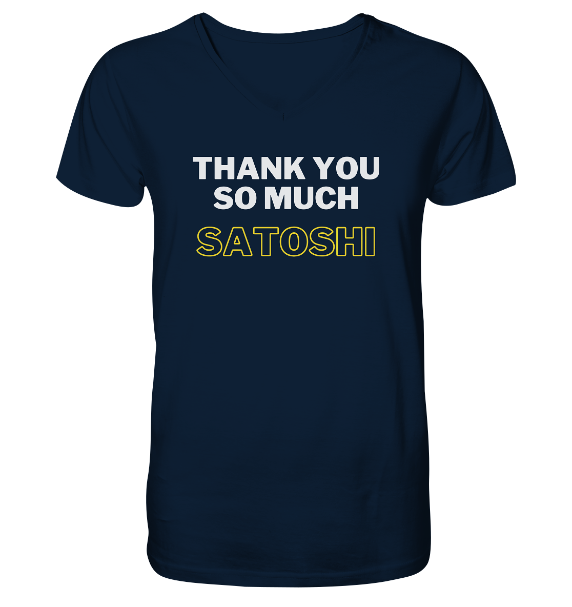 THANK YOU SO MUCH SATOSHI (weiss / gelb)  - Mens Organic V-Neck Shirt