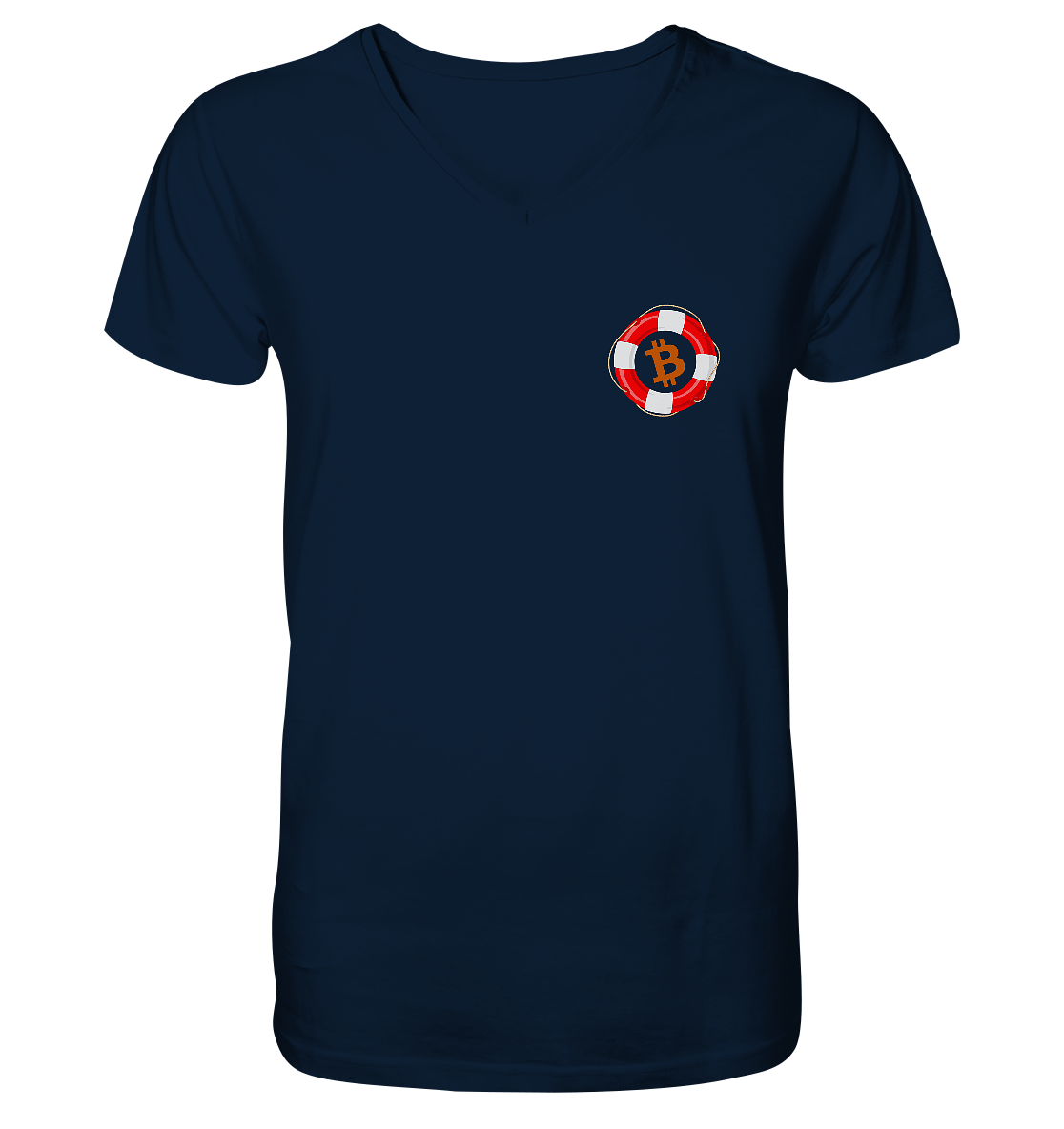 Minimalistisch Rettungsring Bitcoin - Mens Organic V-Neck Shirt