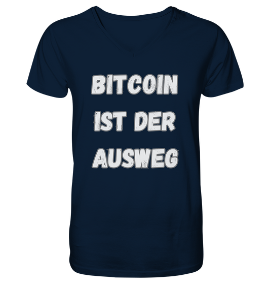 BITCOIN IST DER AUSWEG - Mens Organic V-Neck Shirt