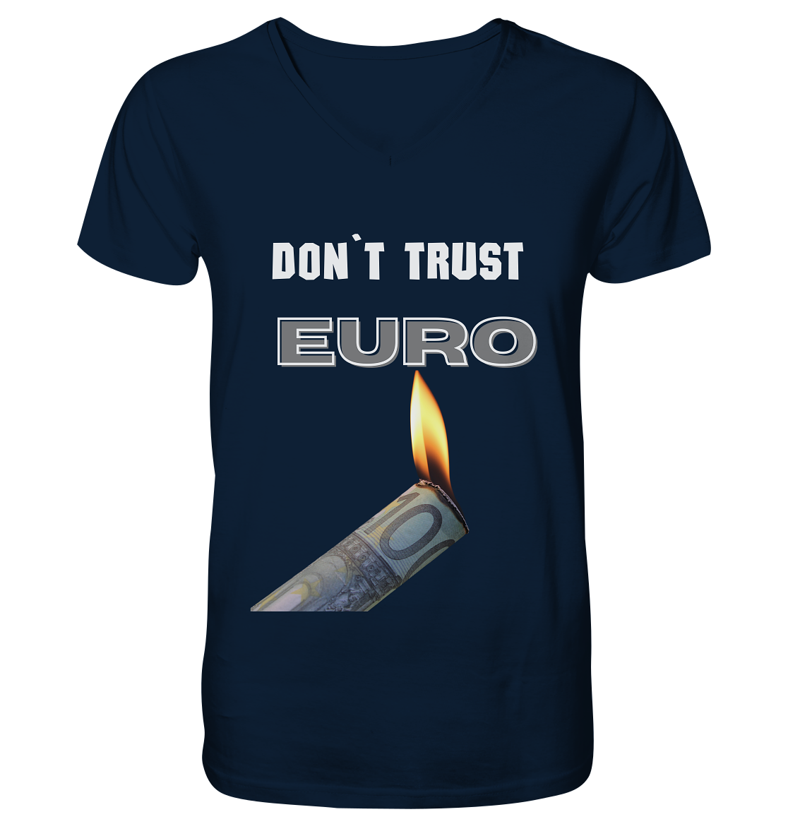 DON`T TRUST EURO - Mens Organic V-Neck Shirt