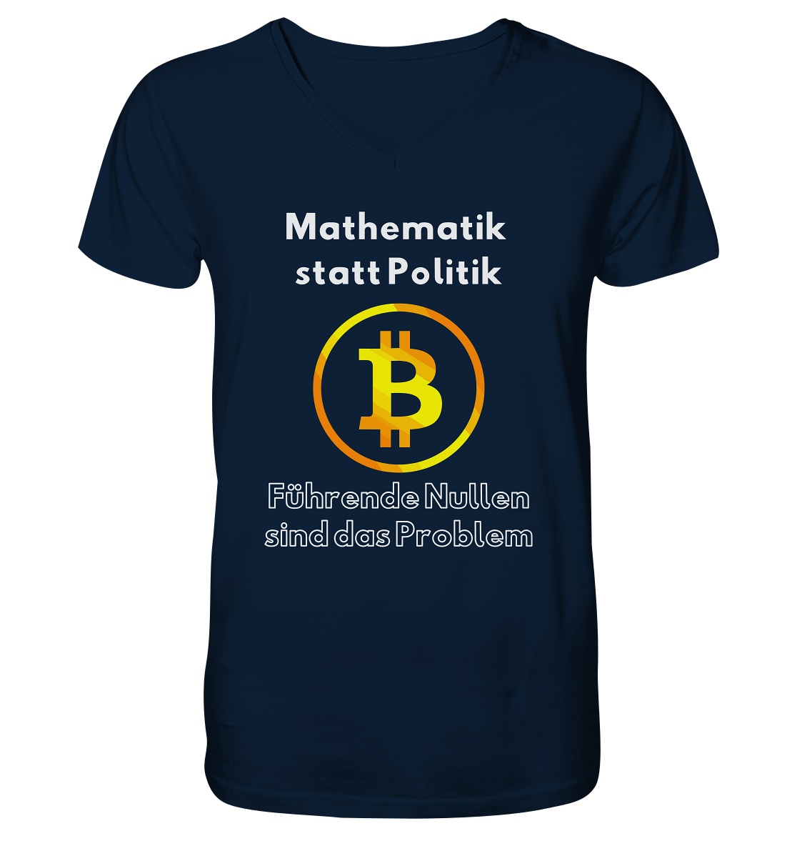 Mathematik statt Politik - führende Nullen sind (überall) das Problem ;-) Variante: unten offene Schrift - Mens Organic V-Neck Shirt