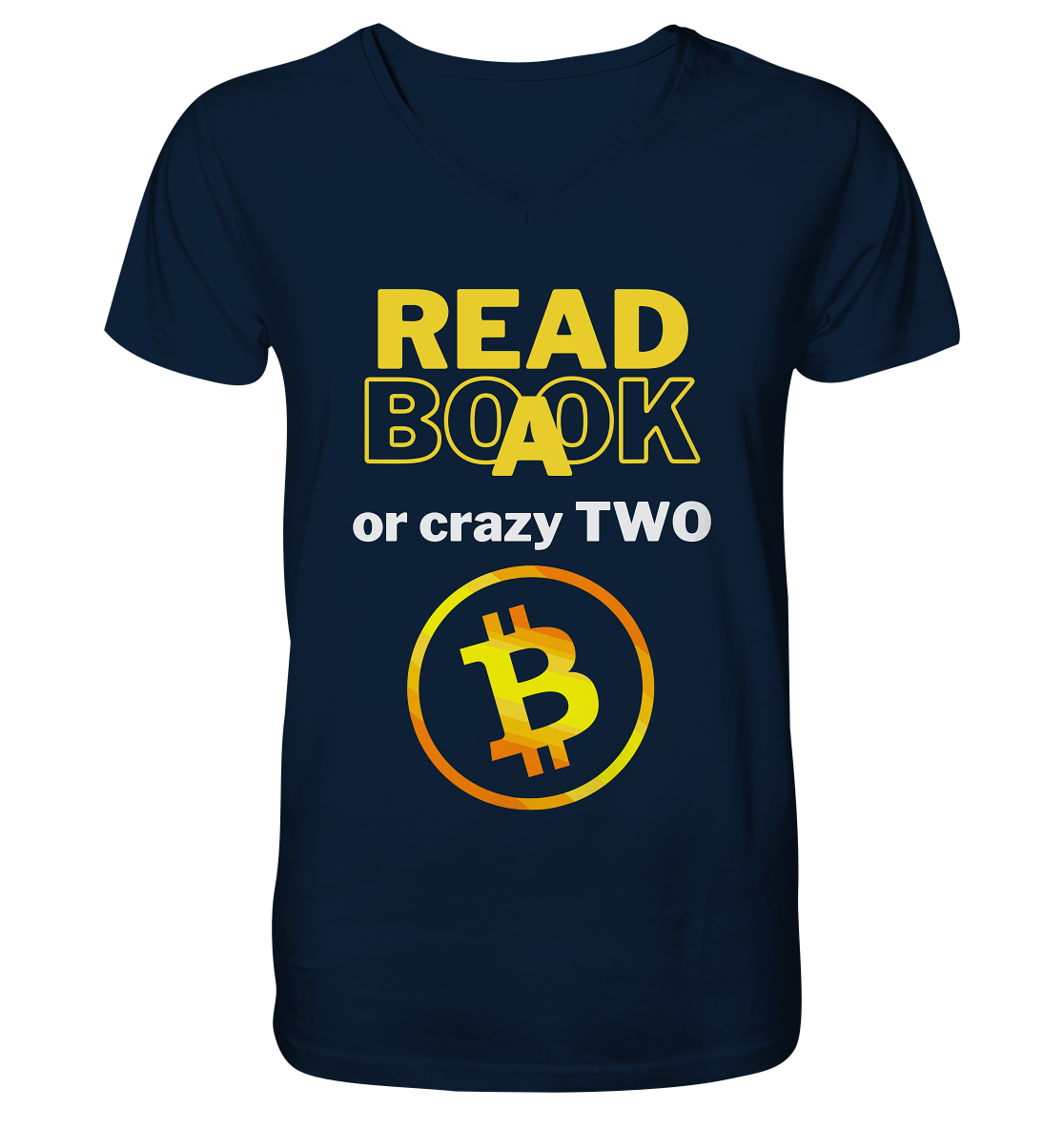 READ A BOOK or CRAZY TWO - Variante "Book" im Hintergrund - Mens Organic V-Neck Shirt