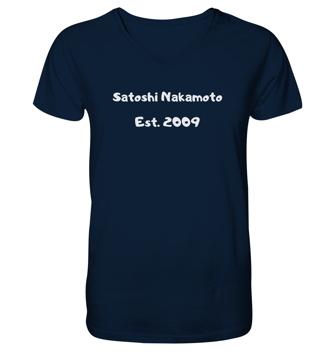 Satoshi Nakamoto Est. 2009 (Signatur pur) - Mens Organic V-Neck Shirt