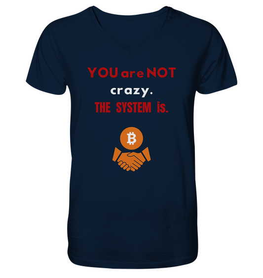 YOU are NOT crazy. THE SYSTEM is. - Mens Organic V-Neck Shirt