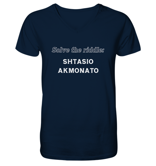 SOLVE THE RIDDLE - SHTASIO AKMONATO - Mens Organic V-Neck Shirt