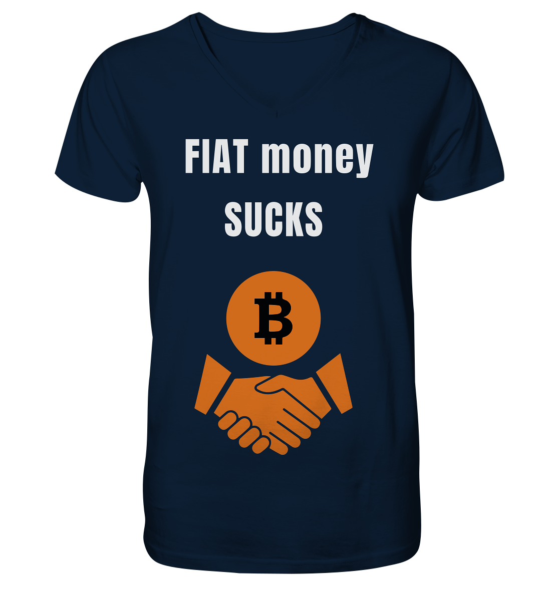 FIAT money SUCKS - Mens Organic V-Neck Shirt