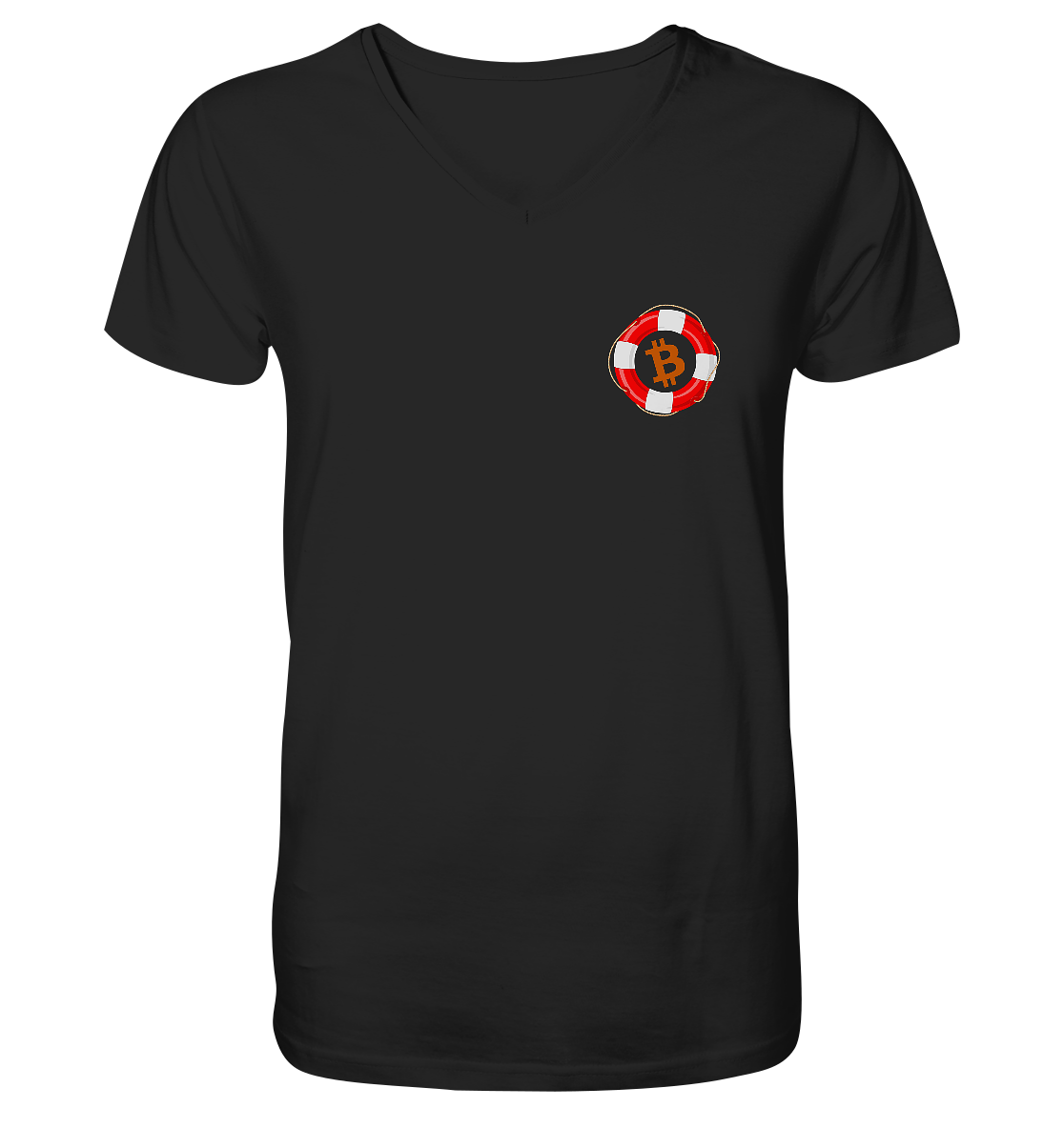 Minimalistisch Rettungsring Bitcoin - Mens Organic V-Neck Shirt