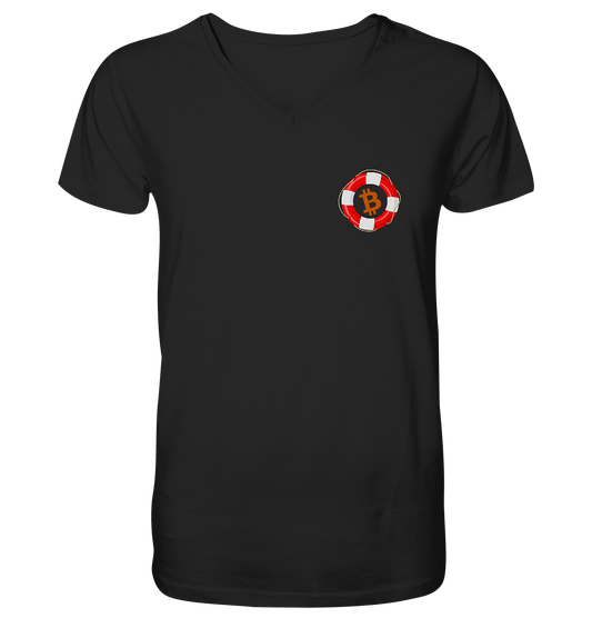 Minimalistisch Rettungsring Bitcoin - Mens Organic V-Neck Shirt