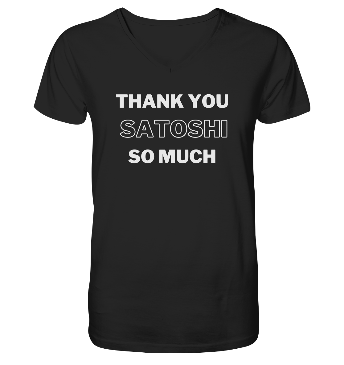 THANK YOU SO MUCH SATOSHI (Version pure white) - Mens Organic V-Neck Shirt
