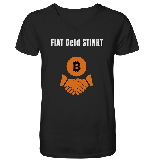 FIAT Geld stinkt - Mens Organic V-Neck Shirt