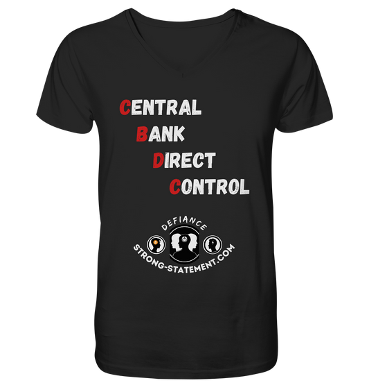 CENTRAL BANK DIRECT CONTROL - Defiance - Strong-Statement.com - Mens Organic V-Neck Shirt