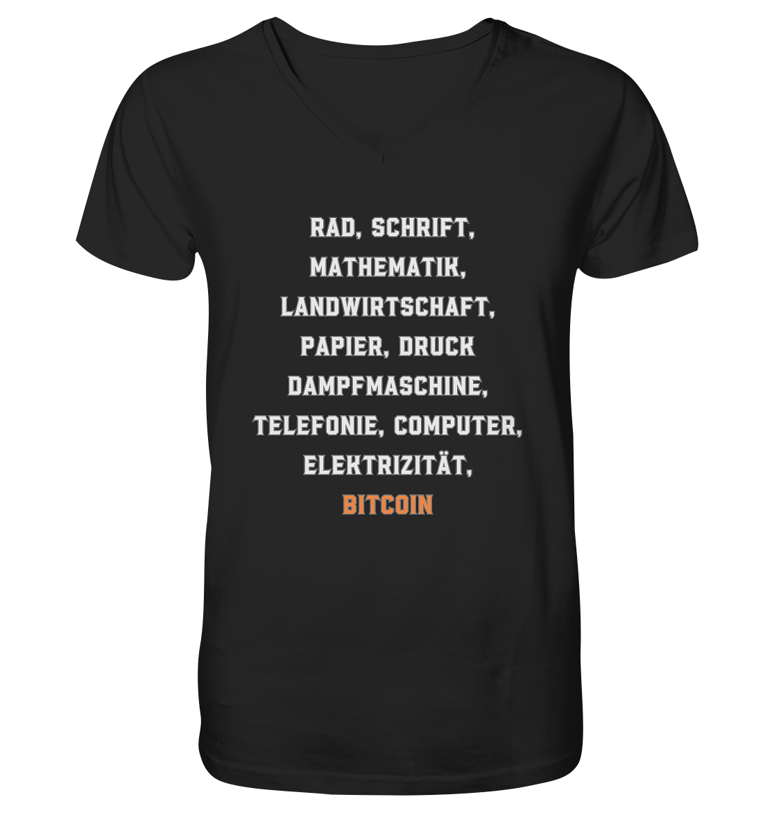 Erfindungen vom Rad bis zu BITCOIN - Mens Organic V-Neck Shirt