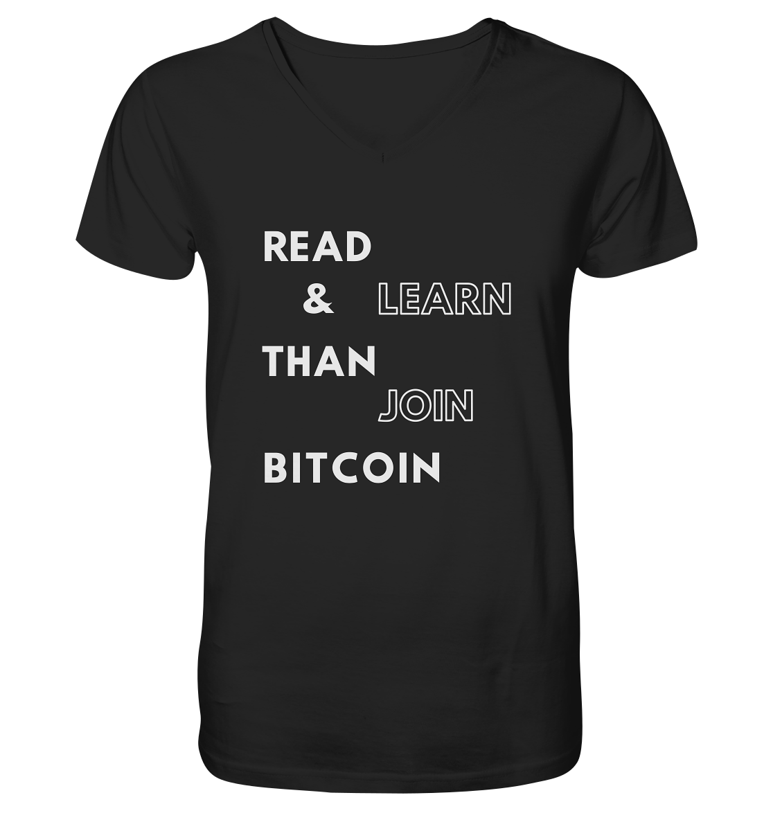 READ & LEARN, THAN JOIN BITCOIN - Mens Organic V-Neck Shirt