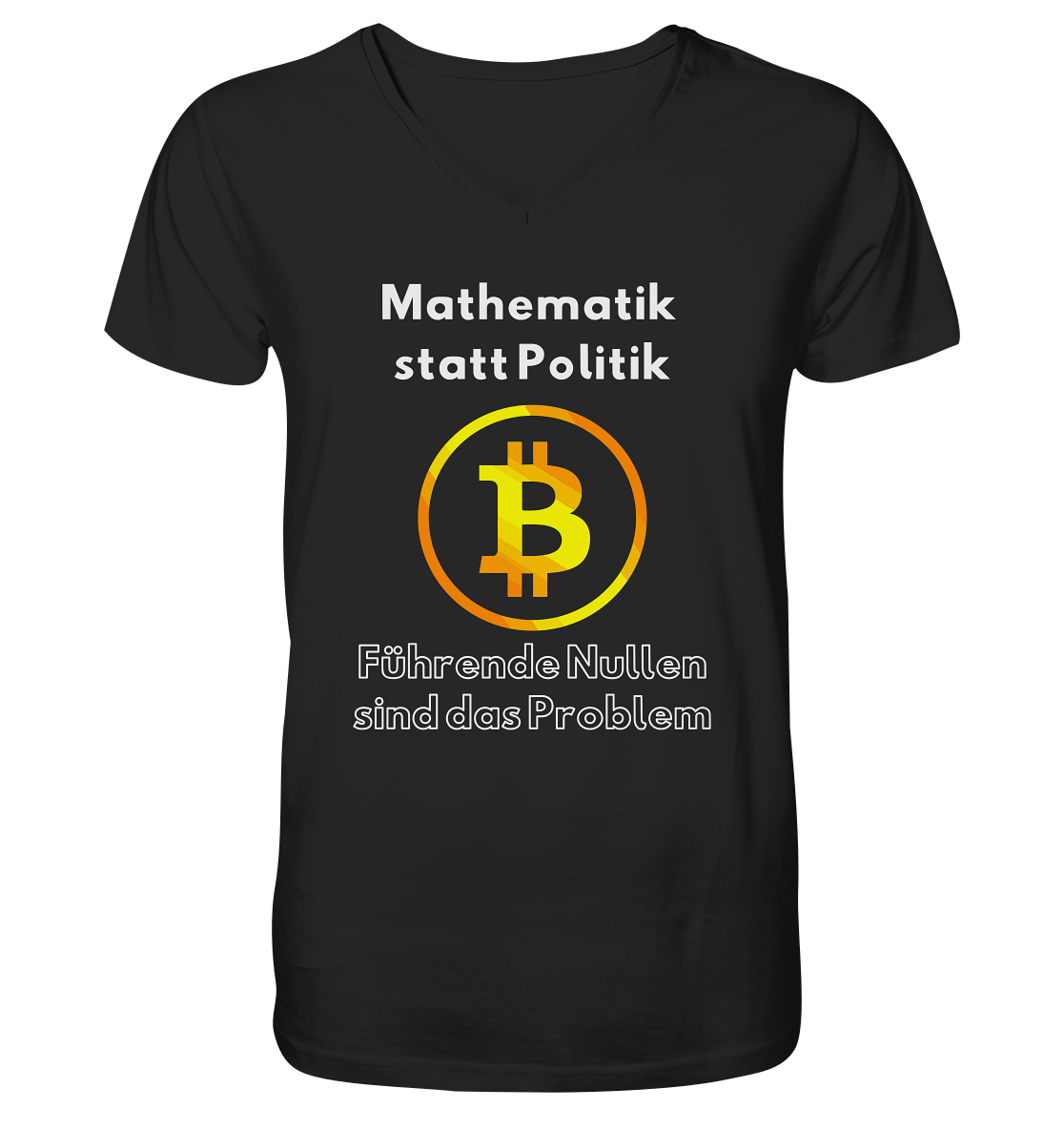 Mathematik statt Politik - führende Nullen sind (überall) das Problem ;-) Variante: unten offene Schrift - Mens Organic V-Neck Shirt