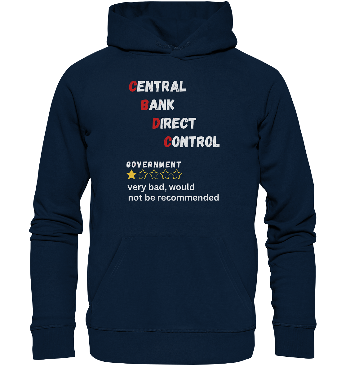 CENTRAL BANK DIRECT CONTROL - GOVERNMENT...not be recommended - STUDY BITCOIN  - Organic Basic Hoodie