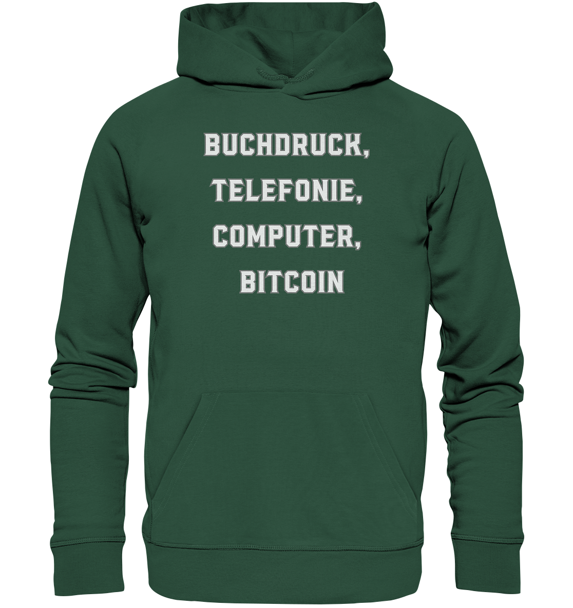 Buchdruck, Telefonie, Computer, Bitcoin  - Organic Basic Hoodie