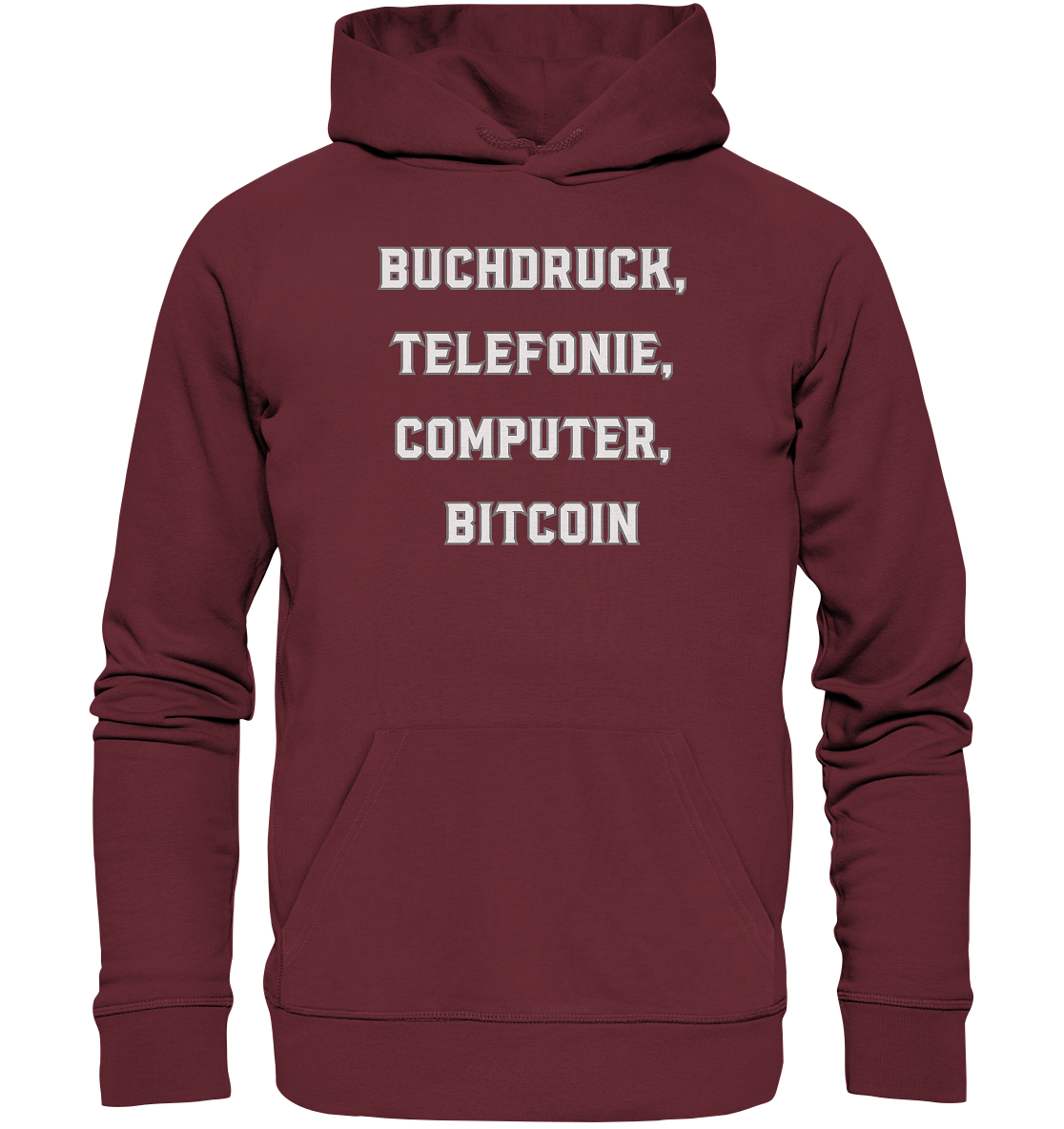 Buchdruck, Telefonie, Computer, Bitcoin  - Organic Basic Hoodie
