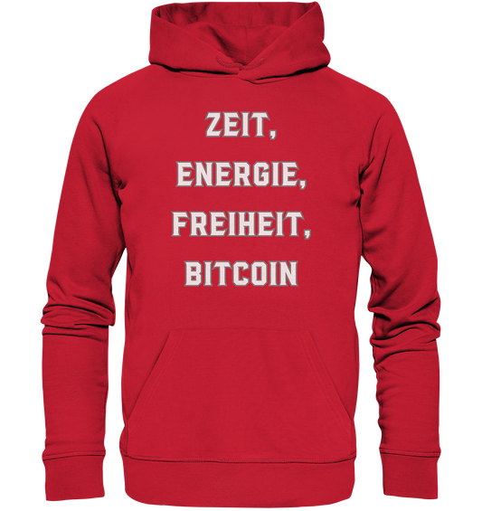ZEIT, ENERGIE, FREIHEIT, BITCOIN - Organic Basic Hoodie