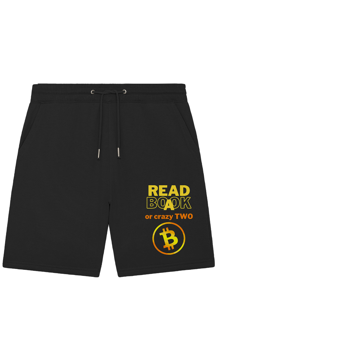 READ A BOOK or CRAZY TWO - (Variante crazy in orange) - Organic Jogger Shorts
