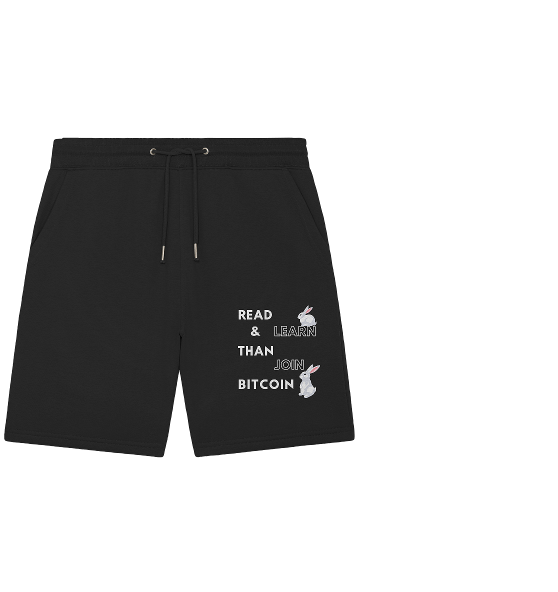 READ & LEARN THAN JOIN BITCOIN - Bunny Version - Ladies Collection  - Organic Jogger Shorts