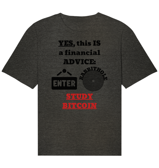 YES, this IS a financial ADVICE: ENTER - RABBITHOLE (Grafiken) - STUDY BITCOIN  - Organic Relaxed Shirt