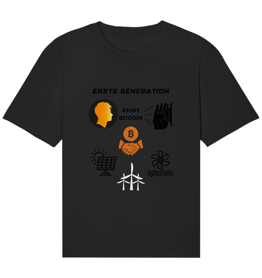 ERSTE (Bitcoin) GENERATION - STUDY BITCOIN - (green Energy 3 Grafiken) - Organic Relaxed Shirt