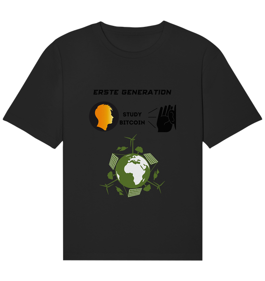 ERSTE (Bitcoin) GENERATION - STUDY BITCOIN - (green Energy Grafik) - Organic Relaxed Shirt
