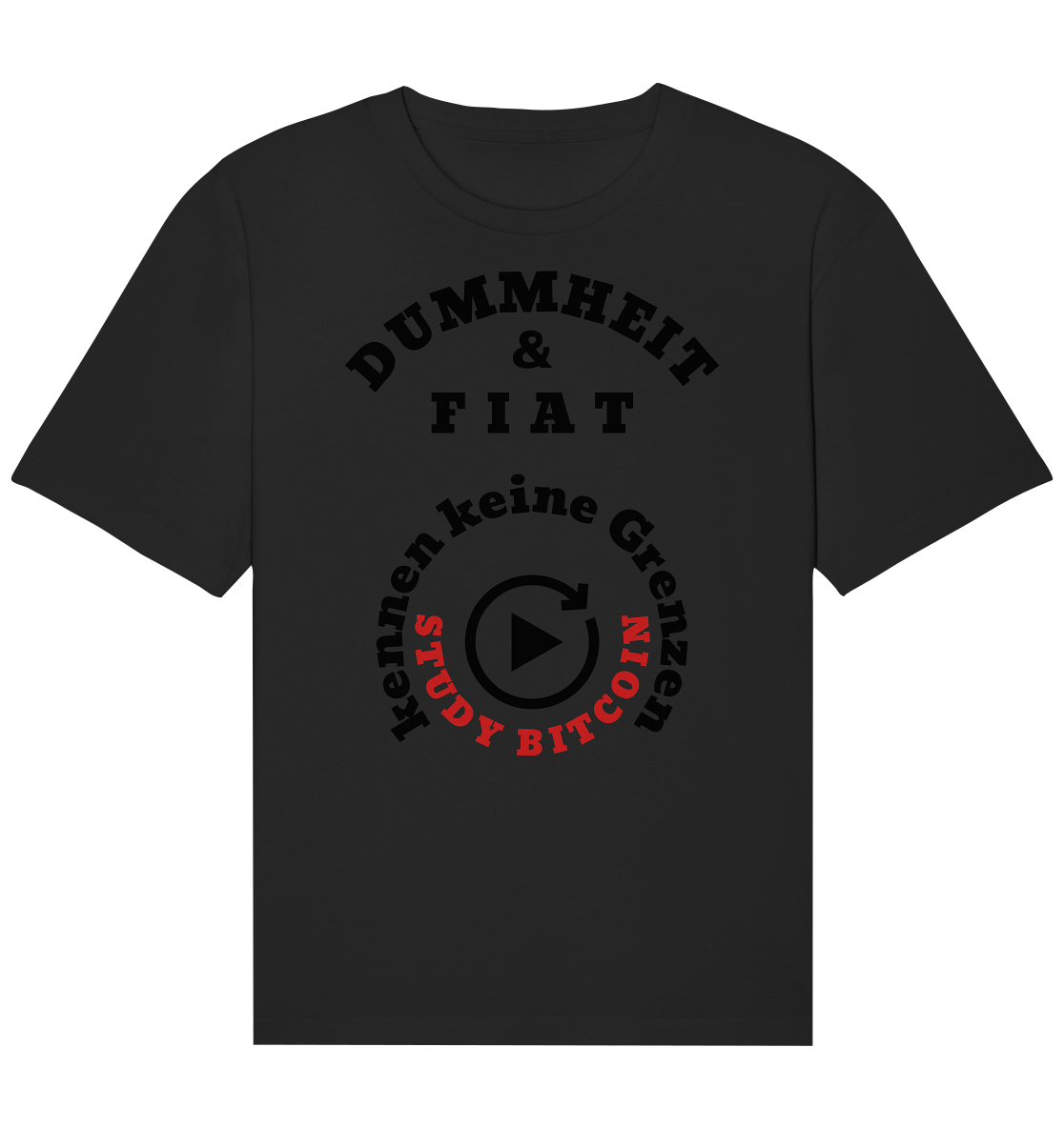 DUMMHEIT & FIAT kennen keine Grenzen - STUDY BITCOIN (rund in rund) - Organic Relaxed Shirt
