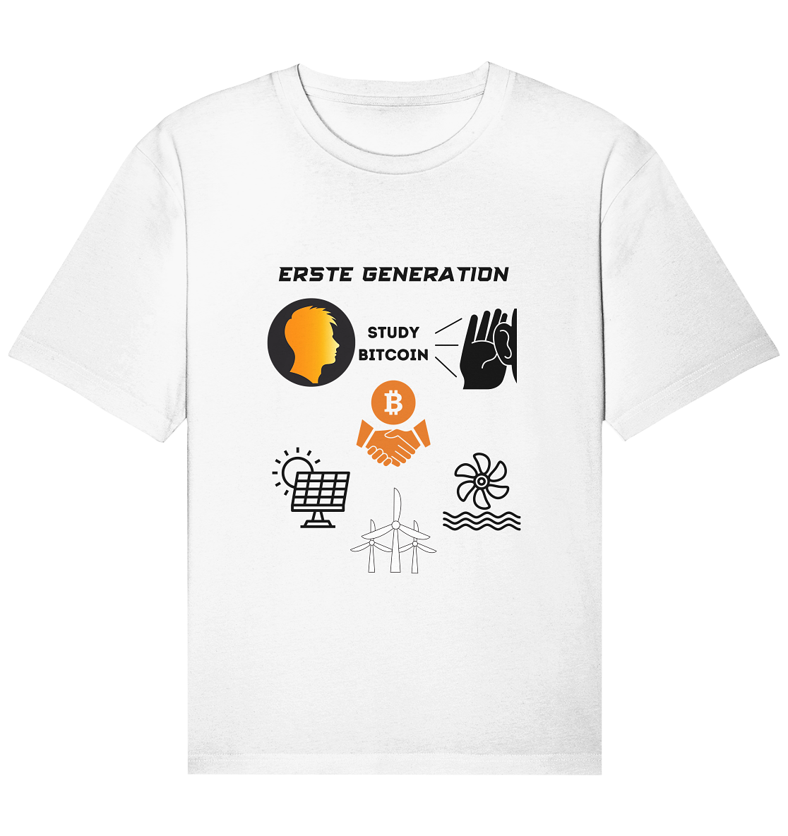 ERSTE (Bitcoin) GENERATION - STUDY BITCOIN - (green Energy 3 Grafiken) - Organic Relaxed Shirt