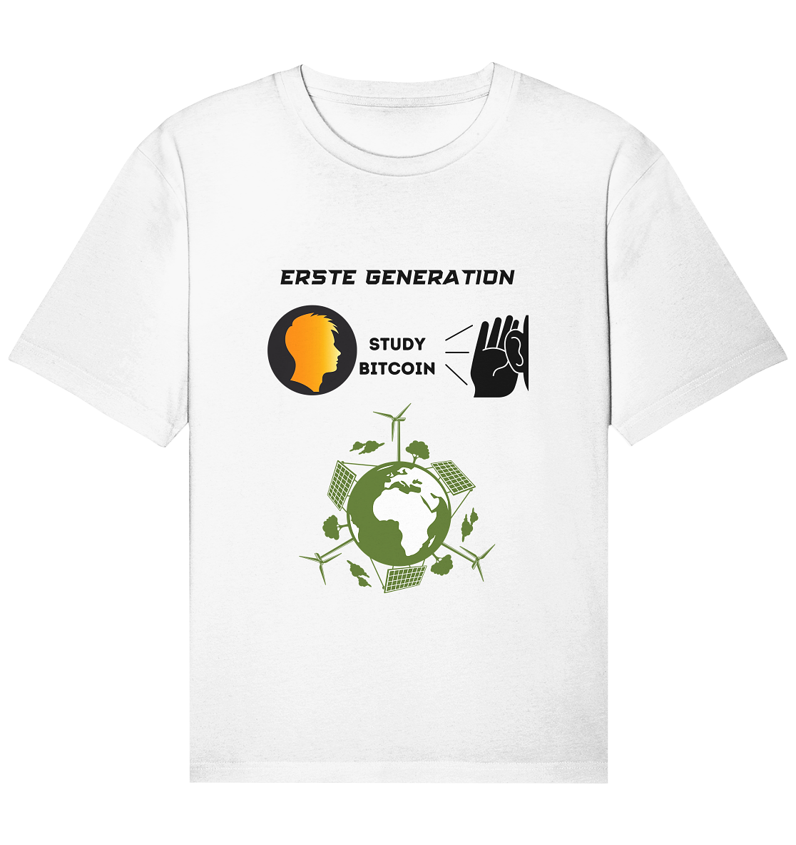 ERSTE (Bitcoin) GENERATION - STUDY BITCOIN - (green Energy Grafik) - Organic Relaxed Shirt