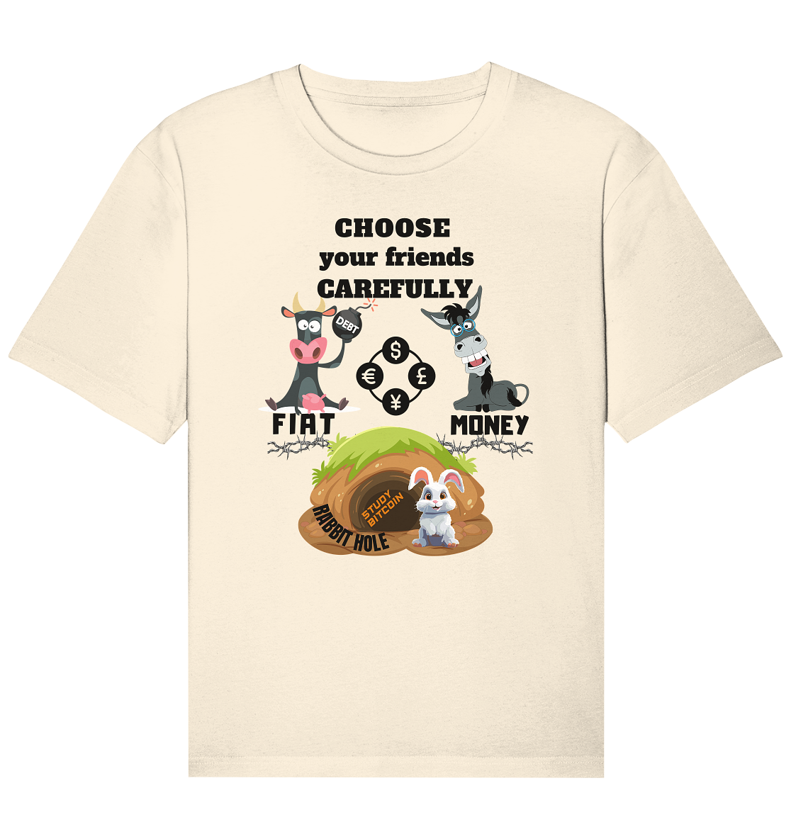 CHOOSE your friends CAREFULLY - FIAT Money / Rabbithole - Organic Relaxed Shirt
