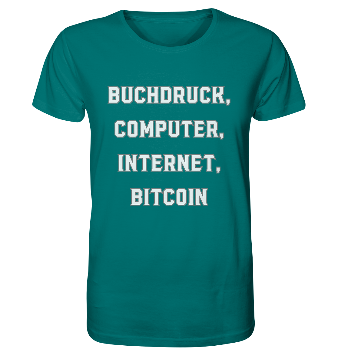 Buchdruck, Computer, Internet, Bitcoin - Organic Shirt
