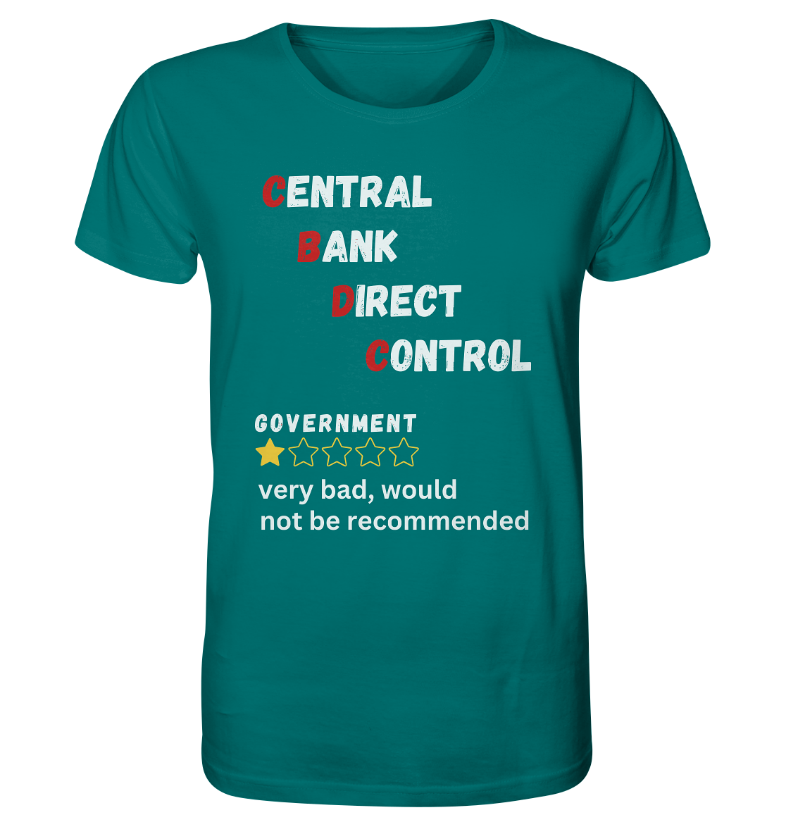 CENTRAL BANK DIRECT CONTROL - GOVERNMENT...not be recommended - STUDY BITCOIN  - Organic Shirt