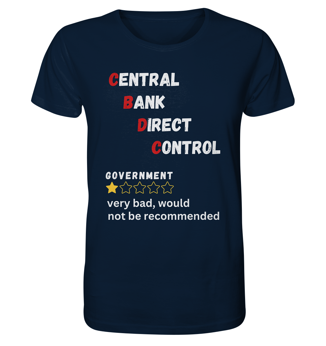CENTRAL BANK DIRECT CONTROL - GOVERNMENT...not be recommended - STUDY BITCOIN  - Organic Shirt