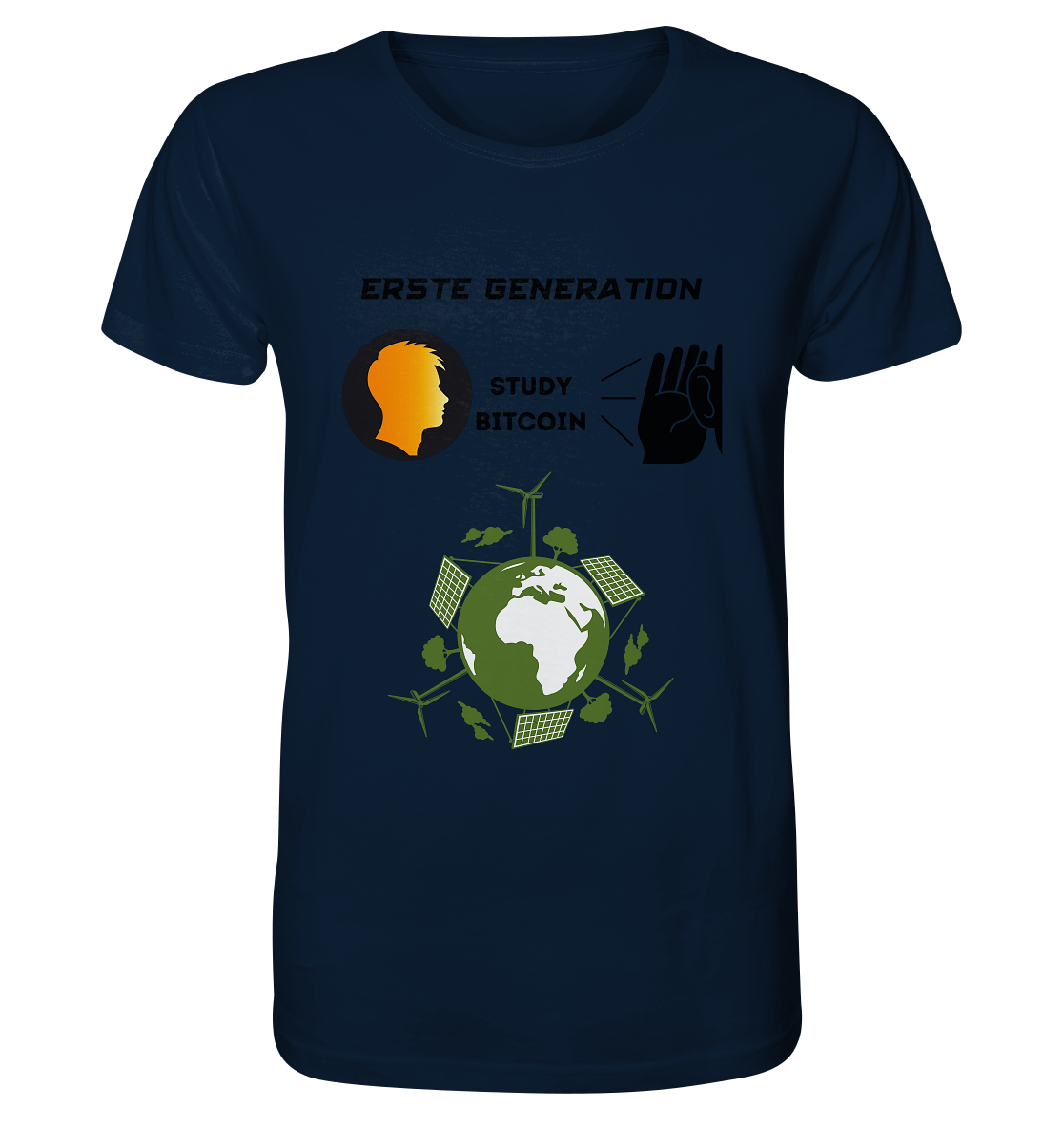 ERSTE (Bitcoin) GENERATION - STUDY BITCOIN - (green Energy Grafik) - Organic Shirt