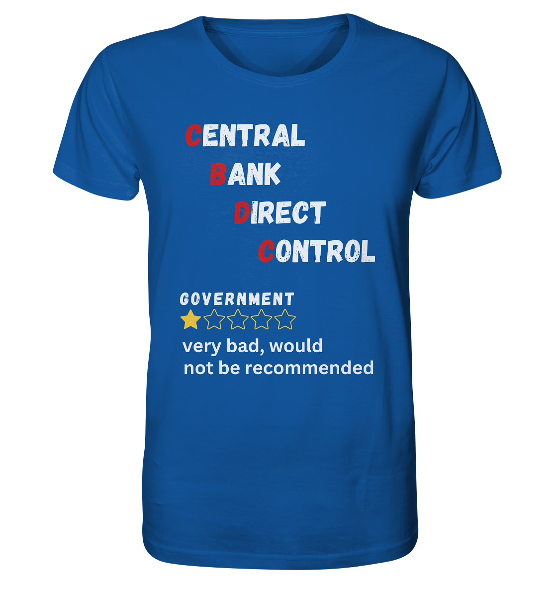 CENTRAL BANK DIRECT CONTROL - GOVERNMENT...not be recommended - STUDY BITCOIN  - Organic Shirt