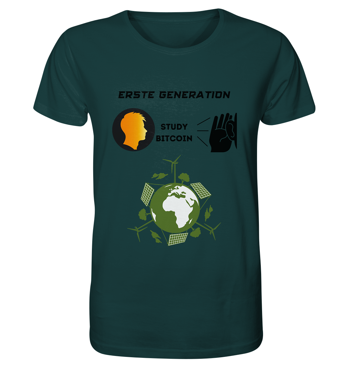 ERSTE (Bitcoin) GENERATION - STUDY BITCOIN - (green Energy Grafik) - Organic Shirt