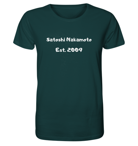 Satoshi Nakamoto Est. 2009 (Signatur pur) - Organic Shirt