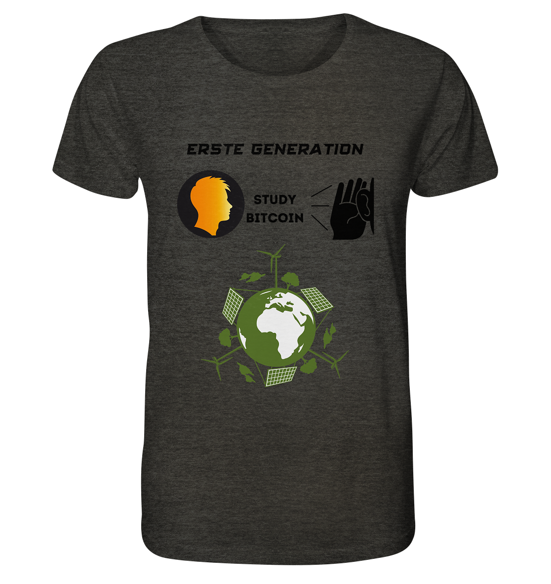 ERSTE (Bitcoin) GENERATION - STUDY BITCOIN - (green Energy Grafik) - Organic Shirt