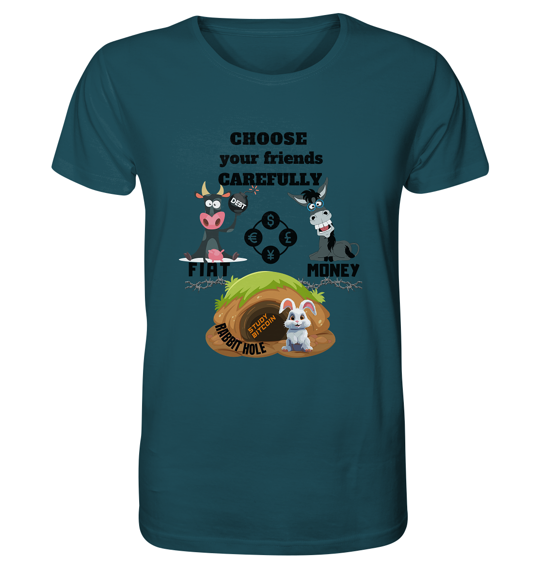 CHOOSE your friends CAREFULLY - FIAT Money / Rabbithole - Organic Shirt