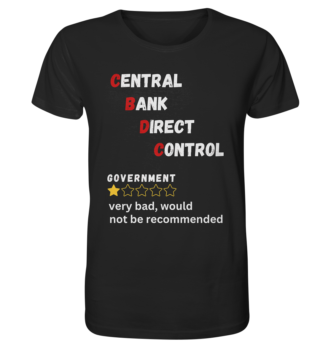CENTRAL BANK DIRECT CONTROL - GOVERNMENT...not be recommended - STUDY BITCOIN  - Organic Shirt