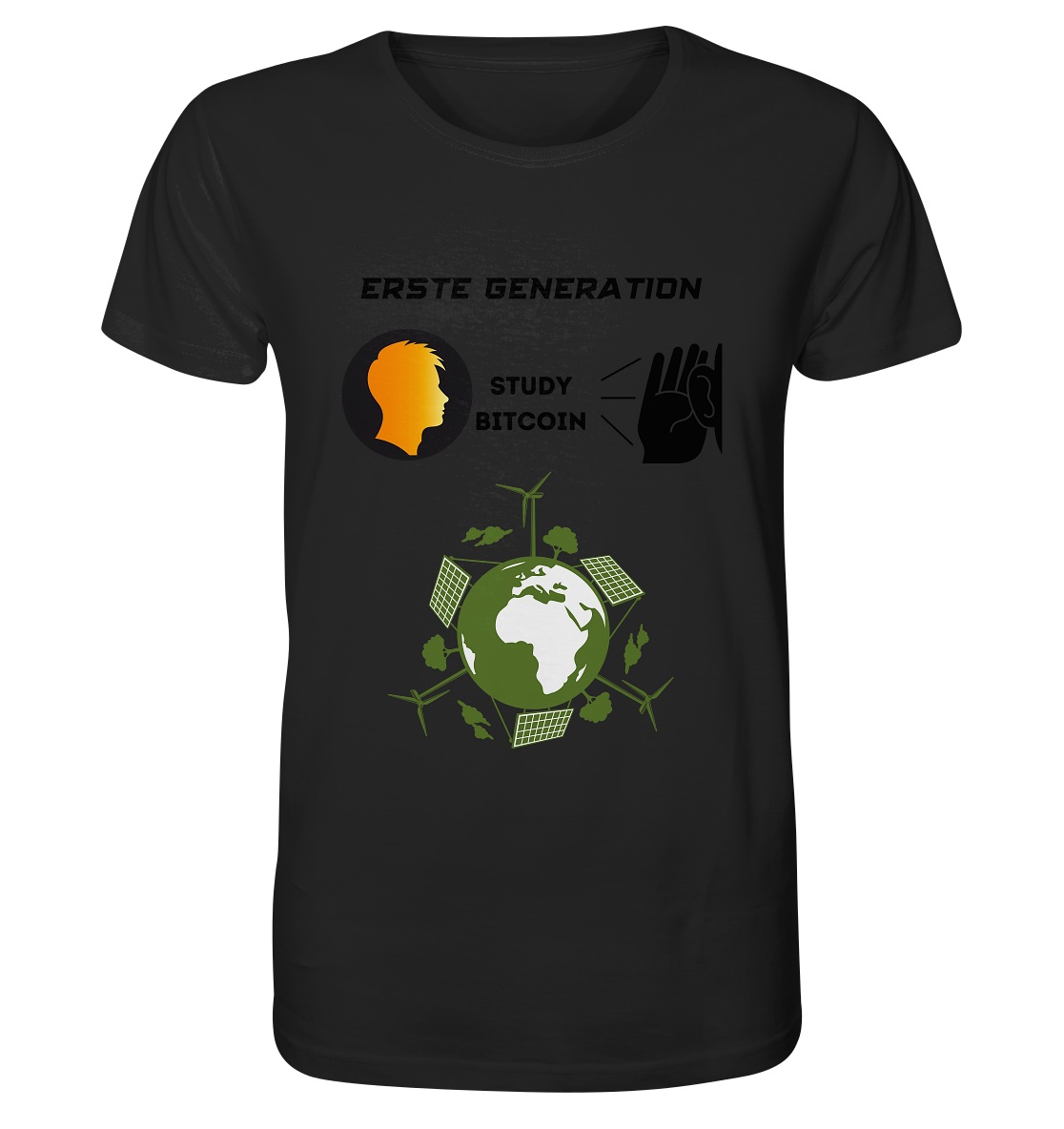 ERSTE (Bitcoin) GENERATION - STUDY BITCOIN - (green Energy Grafik) - Organic Shirt