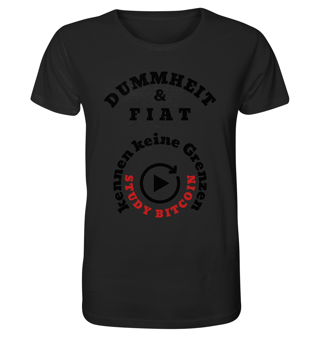DUMMHEIT & FIAT kennen keine Grenzen - STUDY BITCOIN (rund in rund) - Organic Shirt