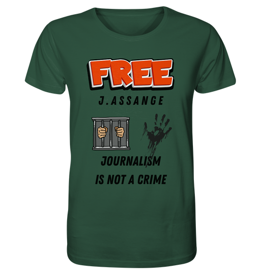 FREE J.ASSANGE - JOURNALISM IS NOT A CRIME (2 GRAFIKEN) - Organic Shirt