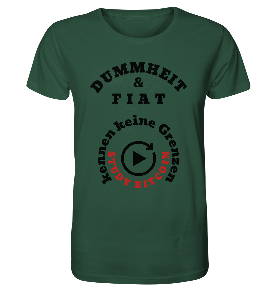DUMMHEIT & FIAT kennen keine Grenzen - STUDY BITCOIN (rund in rund) - Organic Shirt